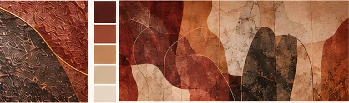Détail de texture, nuances et décor panoramique abstrait final sans mobilier