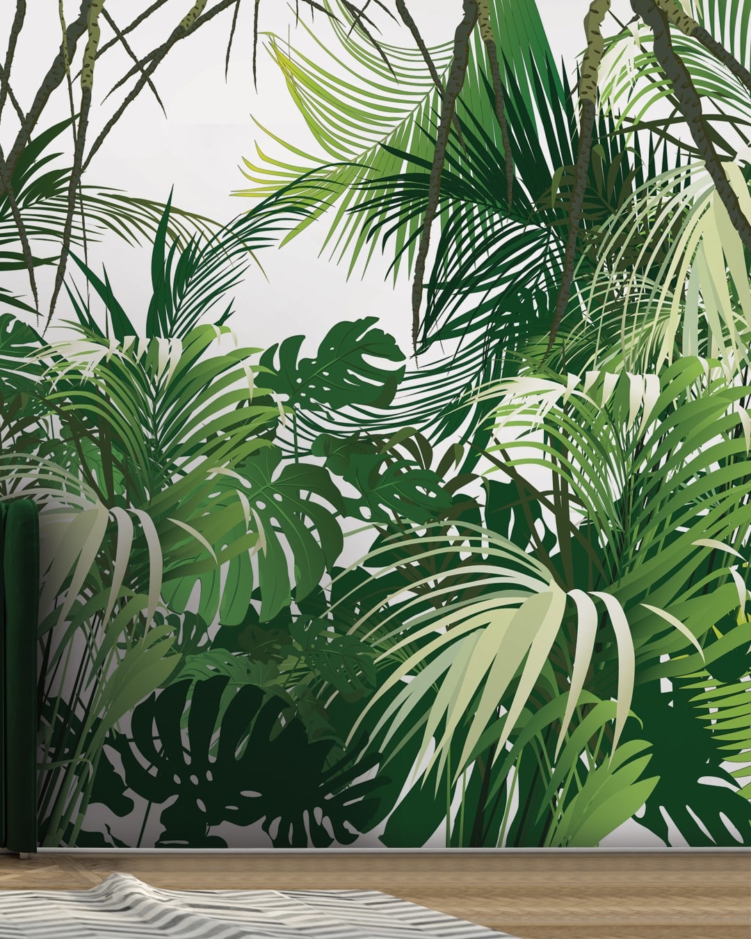 Papier peint sur mesure LGD01 style jungle tropical palmier