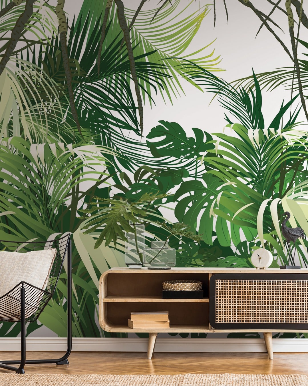 Papier peint sur mesure LGD01 style jungle tropical palmier