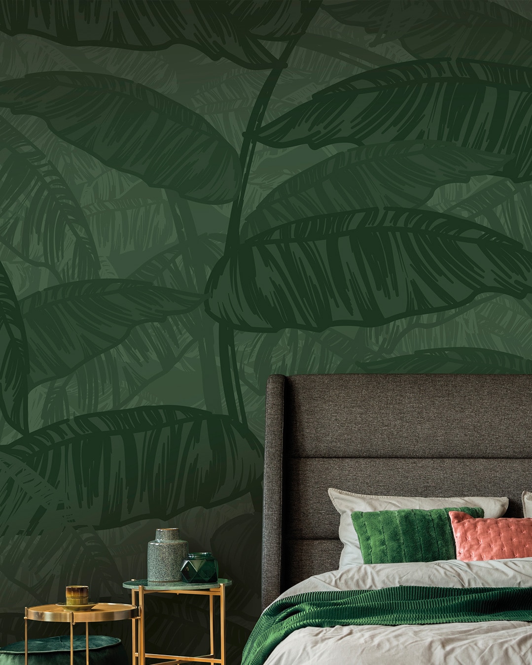 Papier peint panoramique Végétal feuillage Vert